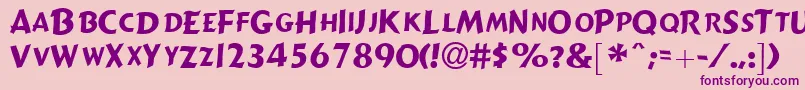 GizmolightcapssskRegular Font – Purple Fonts on Pink Background