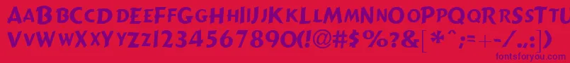 GizmolightcapssskRegular Font – Purple Fonts on Red Background