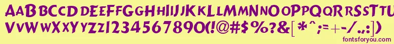 GizmolightcapssskRegular Font – Purple Fonts on Yellow Background