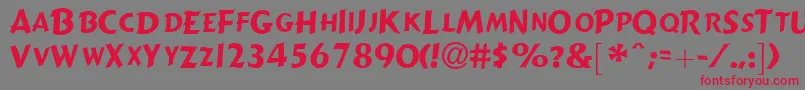GizmolightcapssskRegular Font – Red Fonts on Gray Background