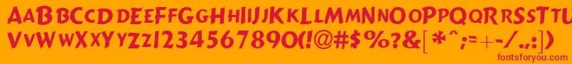 GizmolightcapssskRegular Font – Red Fonts on Orange Background
