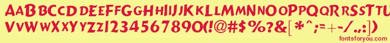 GizmolightcapssskRegular Font – Red Fonts on Yellow Background