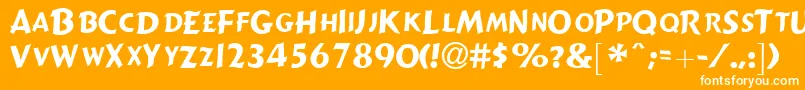 GizmolightcapssskRegular Font – White Fonts on Orange Background