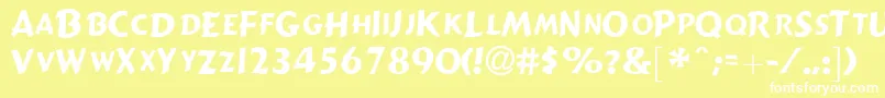 GizmolightcapssskRegular Font – White Fonts on Yellow Background