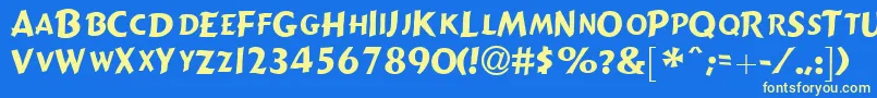 GizmolightcapssskRegular Font – Yellow Fonts on Blue Background