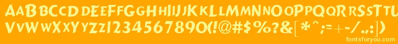 GizmolightcapssskRegular Font – Yellow Fonts on Orange Background