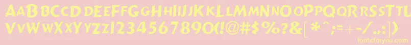 GizmolightcapssskRegular Font – Yellow Fonts on Pink Background