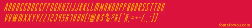 Yfilessuperital Font – Orange Fonts on Red Background