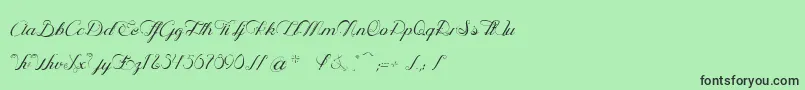 OphРІliaScriptLight Font – Black Fonts on Green Background