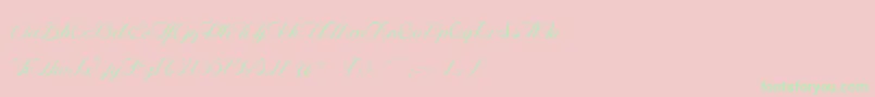 OphРІliaScriptLight Font – Green Fonts on Pink Background