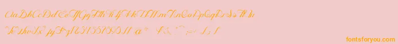 OphРІliaScriptLight-Schriftart – Orangefarbene Schriften auf rosa Hintergrund