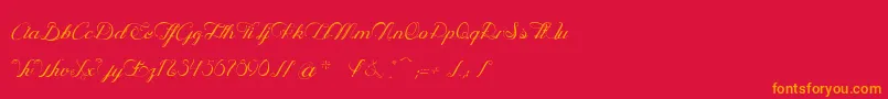 OphРІliaScriptLight Font – Orange Fonts on Red Background
