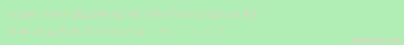 OphРІliaScriptLight Font – Pink Fonts on Green Background