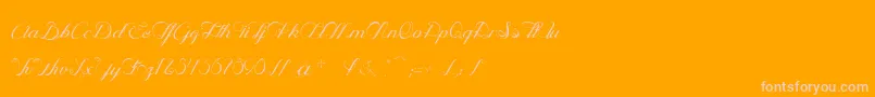 OphРІliaScriptLight-Schriftart – Rosa Schriften auf orangefarbenem Hintergrund