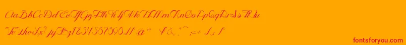 OphРІliaScriptLight-Schriftart – Rote Schriften auf orangefarbenem Hintergrund