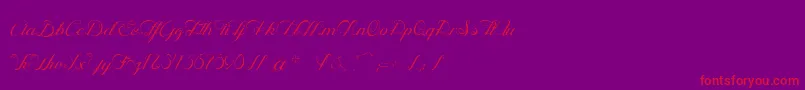 OphРІliaScriptLight Font – Red Fonts on Purple Background