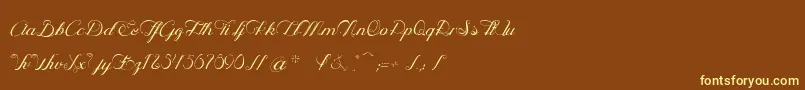 OphРІliaScriptLight Font – Yellow Fonts on Brown Background