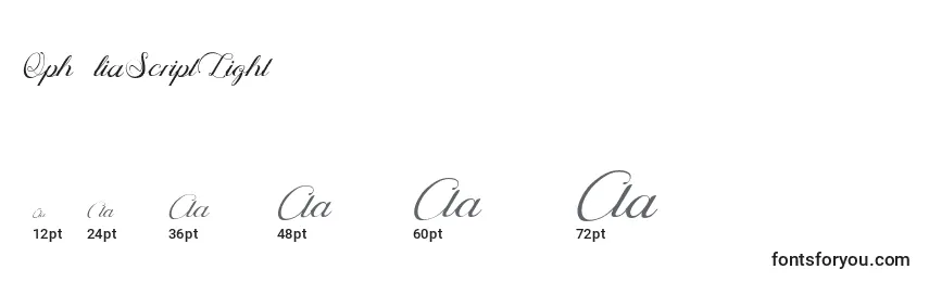 OphРІliaScriptLight Font Sizes