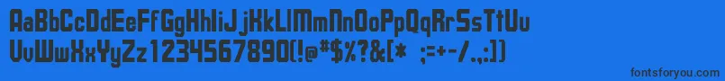 UpsilonCnBold Font – Black Fonts on Blue Background