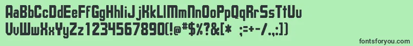 UpsilonCnBold Font – Black Fonts on Green Background