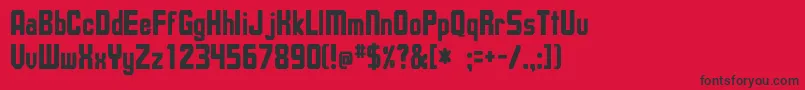 UpsilonCnBold Font – Black Fonts on Red Background