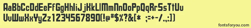 UpsilonCnBold Font – Black Fonts on Yellow Background