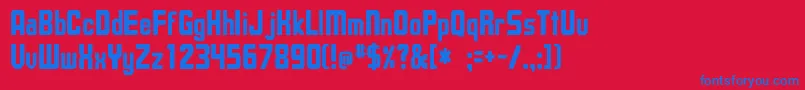 UpsilonCnBold Font – Blue Fonts on Red Background