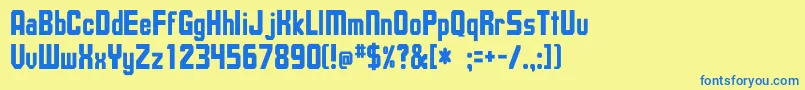 UpsilonCnBold Font – Blue Fonts on Yellow Background