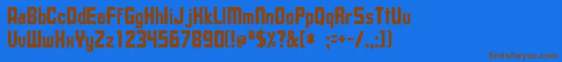 UpsilonCnBold Font – Brown Fonts on Blue Background