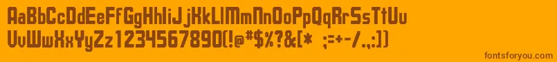 UpsilonCnBold Font – Brown Fonts on Orange Background