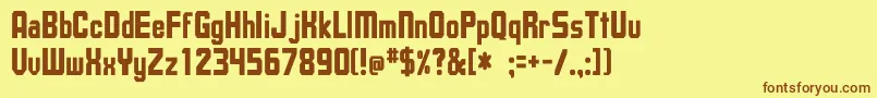 UpsilonCnBold Font – Brown Fonts on Yellow Background