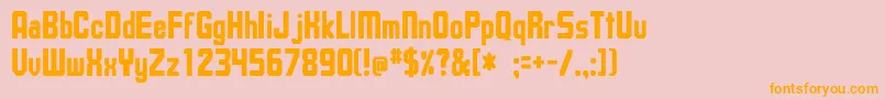 UpsilonCnBold-Schriftart – Orangefarbene Schriften auf rosa Hintergrund