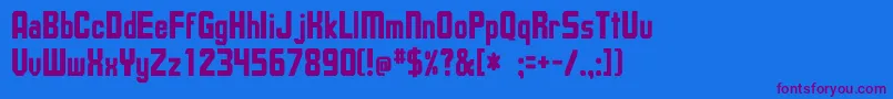 UpsilonCnBold Font – Purple Fonts on Blue Background