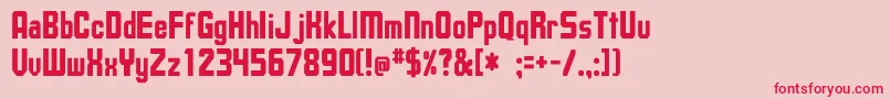 UpsilonCnBold Font – Red Fonts on Pink Background