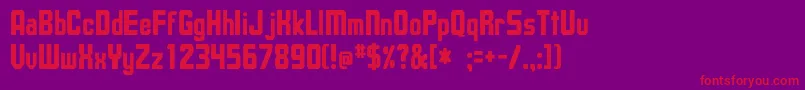 UpsilonCnBold Font – Red Fonts on Purple Background