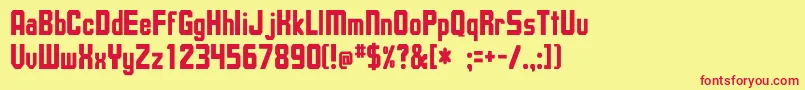 UpsilonCnBold Font – Red Fonts on Yellow Background