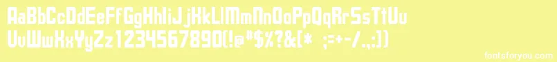 フォントUpsilonCnBold – 黄色い背景に白い文字