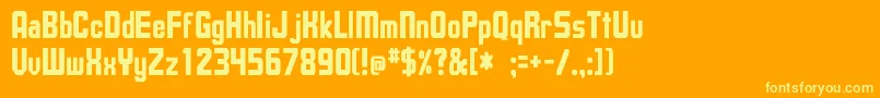 UpsilonCnBold Font – Yellow Fonts on Orange Background