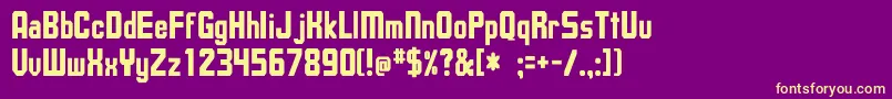 UpsilonCnBold Font – Yellow Fonts on Purple Background