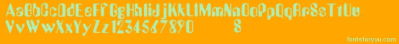 Aerobusdotty Font – Green Fonts on Orange Background