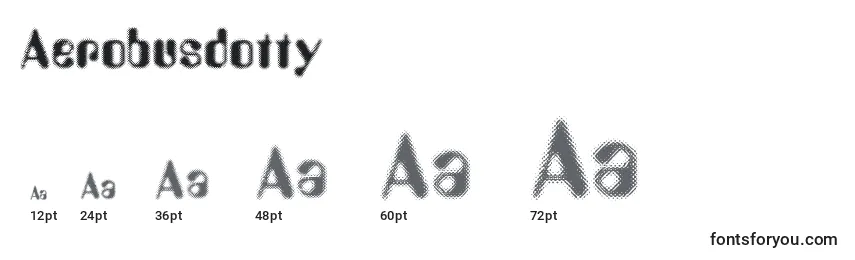 Размеры шрифта Aerobusdotty