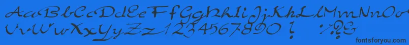 ElegantHandScript Font – Black Fonts on Blue Background