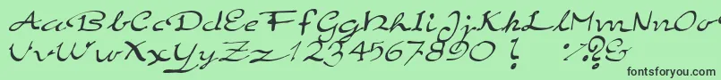 フォントElegantHandScript – 緑の背景に黒い文字