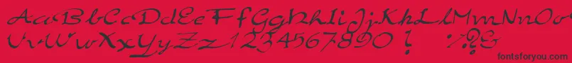 フォントElegantHandScript – 赤い背景に黒い文字