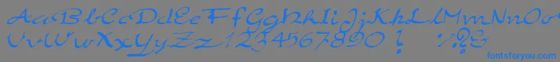 フォントElegantHandScript – 灰色の背景に青い文字