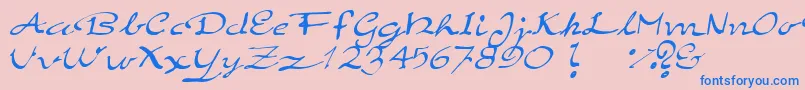 ElegantHandScript-fontti – siniset fontit vaaleanpunaisella taustalla