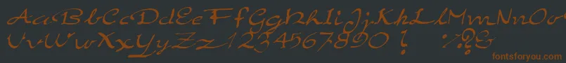 フォントElegantHandScript – 黒い背景に茶色のフォント