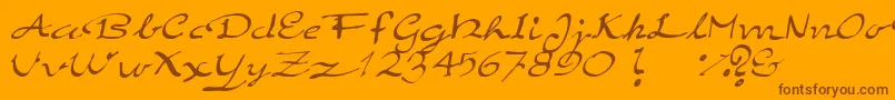 ElegantHandScript Font – Brown Fonts on Orange Background