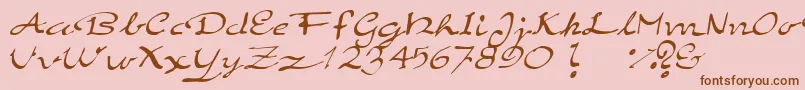 ElegantHandScript Font – Brown Fonts on Pink Background