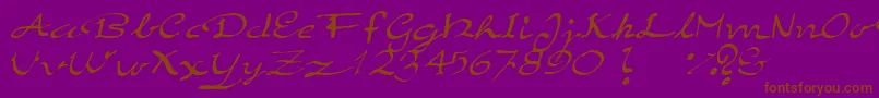 ElegantHandScript-Schriftart – Braune Schriften auf violettem Hintergrund